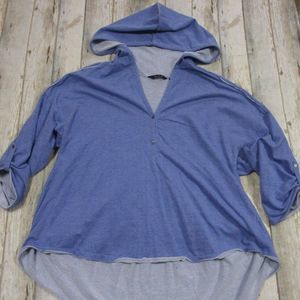 Zoa New York Anthropologie hoodie sweater blue Small